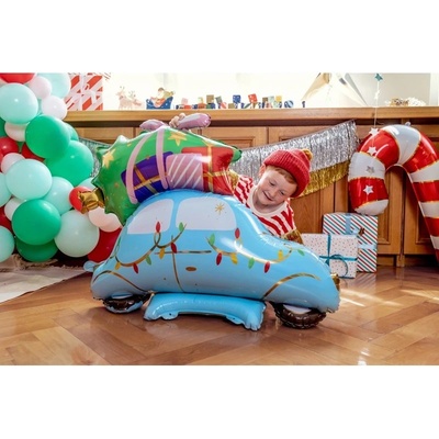 Party Deco FB157 Fóliový balón Vánoční auto 102x107 cm