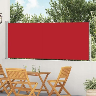 Greatstore Zatahovací boční markýza/zástěna na terasu 120 x 500 cm červená
