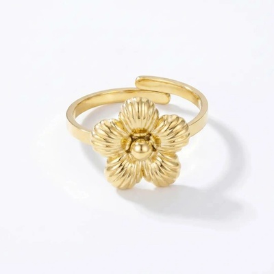 Elanis Jewel Pozlacený prsten Daisy z chirurgické oceli EJ00866