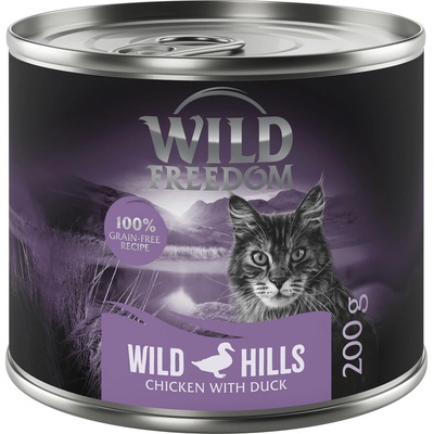 Wild Freedom Adult 6 x bezobilné Wild Hills kačacie & kuracie 200 g
