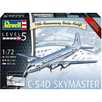 Revell Model Kit Plastic letadlo 03910 C54D Skymaster 70th Anniversary Berlin Airlift 1:72