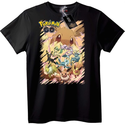 NOONEBRAND Тениска Еволюция на Eevee от Pokémon GO - 4XL, Black