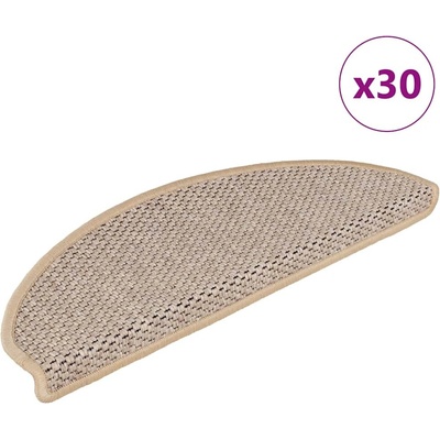 vidaXL Samolepicí rohože na schody Sisal-Look 30 ks světle béžová