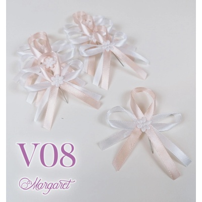 Saténové svatební vývazky V08 (Light Peach) – Zboží Dáma
