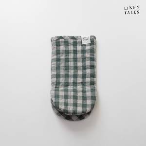 Linen Tales Ленена кухненска ръкавица Forest Green Gingham - Linen Tales (LT-OM-1S-FGRCH)