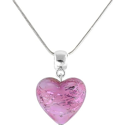 Lampglas Romantický náhrdelník sakura flower s rýdzim striebrom v perle NLH35