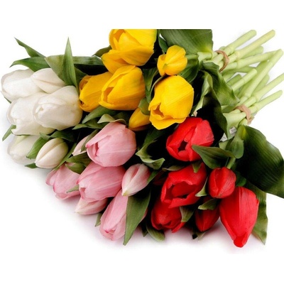Umělá kytice tulipánů - 3 žlutá