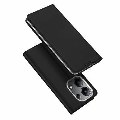 Кожен калъф с поставка и отделение за кр. карти за Xiaomi Redmi Note 13 4G - Dux Ducis Skin Pro Case (черен)