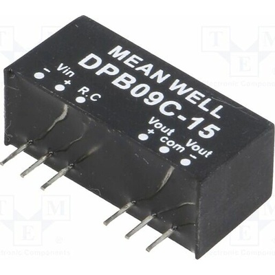 MEAN WELL DPB09C-15 Měnič: DC/DC; 9W; Uvst: 36÷75VDC; Uvýst: 15VDC; Uvýst2: -15VDC; SIP8