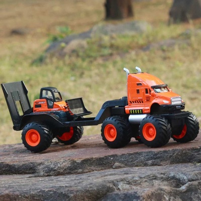 Maisto Builder Zone Quarry Haulers with Street Loader Orange 1:32
