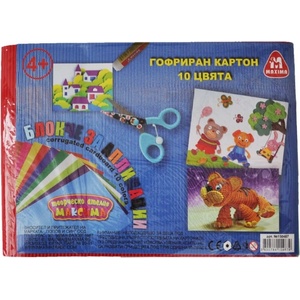 Картон А4 гофриран пакет 10цв. металик 150487