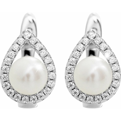 JSB Bijoux Kvapka s riečnou perlou a s obvodom Kubických zirkónov Crystal 92400577cr (Ag 925/1000, 3,18 g