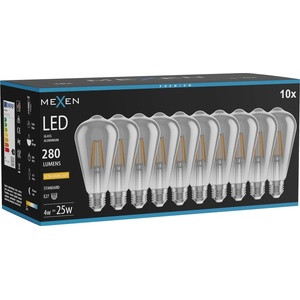 Mexen Vintis 10x LED филаментна крушка E27, ST64, 4W, Топла - 2200K, 300 lm, дим - L152-E27-0422-70x10 (L152-E27-0422-70x10)