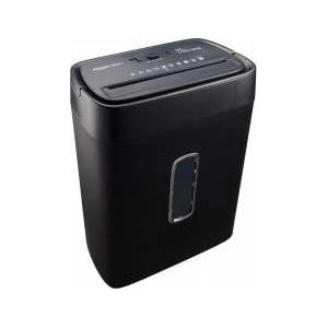 Amazon Basics cross-cut document shredder, 12 sheets, with transparent viewing window, for documents and credit cards, 22.7l collection container, black - C262-C