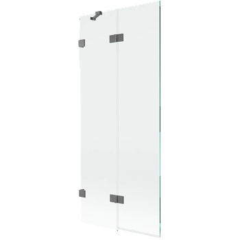 Mexen Lunar параван за вана 2-крила ляв 80 x 150 cm, прозрачен, gun metal - 897-080-100-95-00-L (897-080-100-95-00-L)