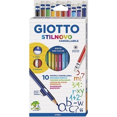 GIOTTO Цветен молив giotto с острилка и гума 10 броя 2568 00 (2568 00)