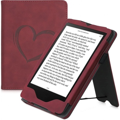 KW Mobile Nubuck Brushed Heart KW5626202 pre Amazon Kindle Paperwhite 5 2021 Dark Red