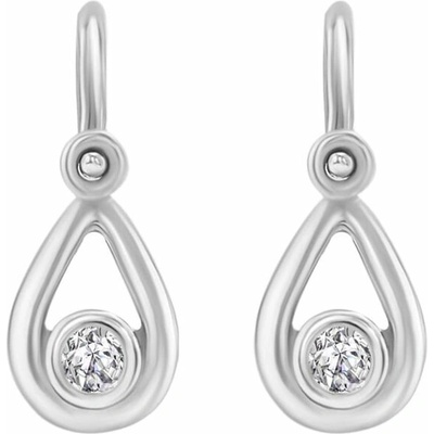 Eppi Zlaté detské náušnice v tvare slzy s diamantom Charlotte EP35958