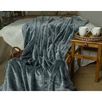Polášek Deka mikroflanel tmavě šedá Šedá 100% polyester 150x200