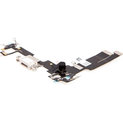 AppleMix Napájací a dátový konektor s flex káblom + mikrofóny pre Apple iPhone 14 - biely - kvalita A+