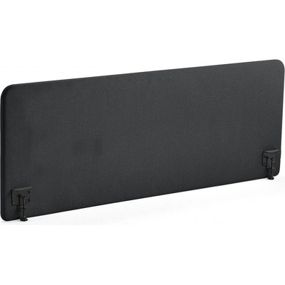 Zone stolový paraván černé svorky potah Hush tmavě šedá 180 X 65 x 3,6 cm – Sleviste.cz