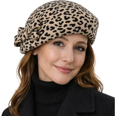 Fiebig Headwear since 1903 Dámská leopardi plstěná lodička