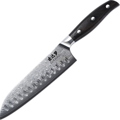 Gudaro - Дамасков Santoku кухненски нож SHIRO 7", 67 слоя стомана, дължина 17, 5cm (GU0034)