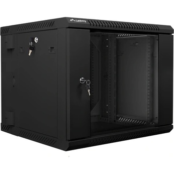 Lanberg rack cabinet 19 double-section wall-mount 9U / 600x600 for self-assembly (flat pack) black (WF02-6609-10B)