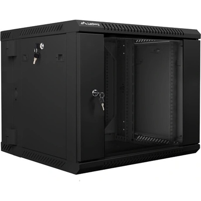 Lanberg rack cabinet 19 double-section wall-mount 9U / 600x600 for self-assembly (flat pack) black (WF02-6609-10B)