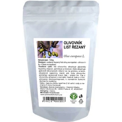 Zelené Drahokamy Olivovník list řezaný 100 g