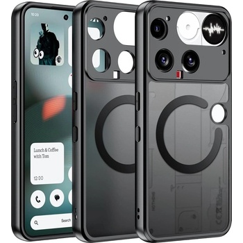 Nothing Магнитен калъф за Nothing Phone (3) 5G- Матов PC гръб, TPU рамка, MagSafe, Прахоустойчив, Вкл Протектор, Полупрозрачен