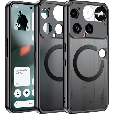 Nothing Магнитен калъф за Nothing Phone (3) 5G- Матов PC гръб, TPU рамка, MagSafe, Прахоустойчив, Вкл Протектор, Полупрозрачен
