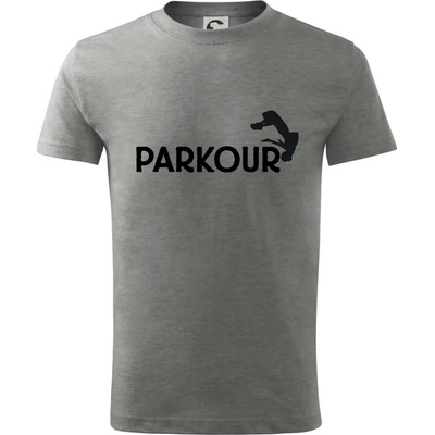 Parkour salto tričko detské tmavosivý melír