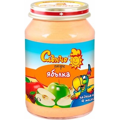Слънчо Плодово пюре Слънчо - Ябълка, 190 g (4150)