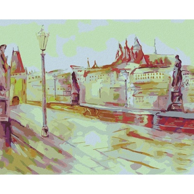 zuty Abstraktní Karlův most 40 x 50 cm vypnuté plátno na rám 8596530051497