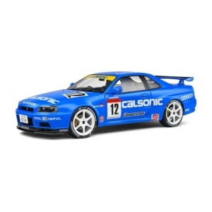 Solido Модели на автомобили и мотоциклети модел 1/18 Nissan GT-R R34 Calsonic 2000 - 1: 18 (дължина 25cm) (TRS7334-3931)