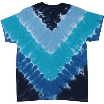 Tričko unisex The Mountain batikované Vee modré-navy