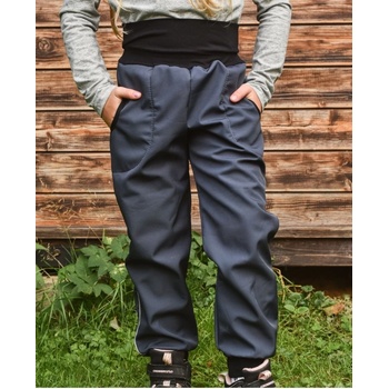 Jožánek Detské softshellové nohavice s reguláciou pása antracitové