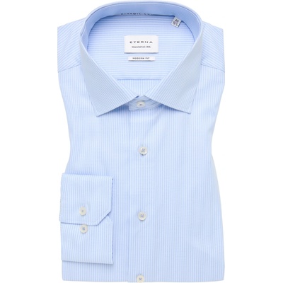 Eterna Dynamic modern fit pánska bavlnená herringbone košel'a modrá