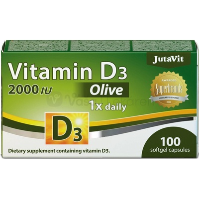 Jutavit Vitamín D3 2000 IU + oliva 100 kapsúl
