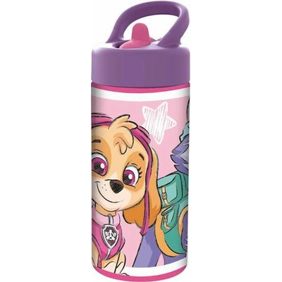 STOR Plastová fľaša s výsuvnou slamkou PAW PATROL Skye 410 ml