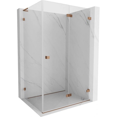 Mexen Lunar-F L сгъваема душ кабина дясна 95 x 90 см, прозрачна, розово злато - 836L-095-090-60-00-P (836L-095-090-60-00-P)