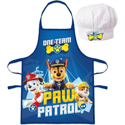 BrandMac Detská zástera Paw Patrol One Team s čiapkou