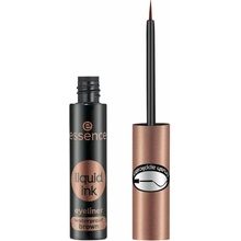 Essence Liquid Ink Eyeliner Waterproof Brown vodeodolné atramentové očné linky 02 Ash Brown 3 ml