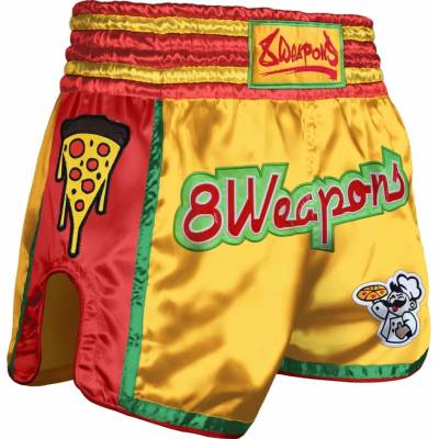 8 Weapons Muay Thai šortky Pizza žltá