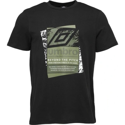 Umbro LAYERED BOX LOGO GRAPHIC TEE černá