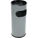 Manutan Expert Kovový vonkajší odpadkový kôš Stream s popolníkom, 30 l, sivý