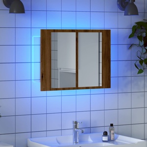 vidaXL LED огледален шкаф Artisan Oak 60x12x45 cm Инженерна дървесина (856283)