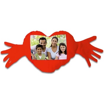 Image 1 of Възглавница сърце с ръце с Ваша снимка