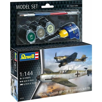REVELL ModelSet letadlo 63770 Messerschmitt Bf109E & Ju87B Stuka 1 144